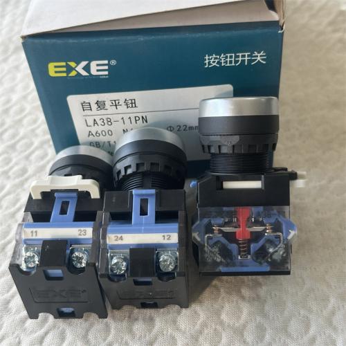 EXE 按钮开关自复平钮绿色LA38-11PN