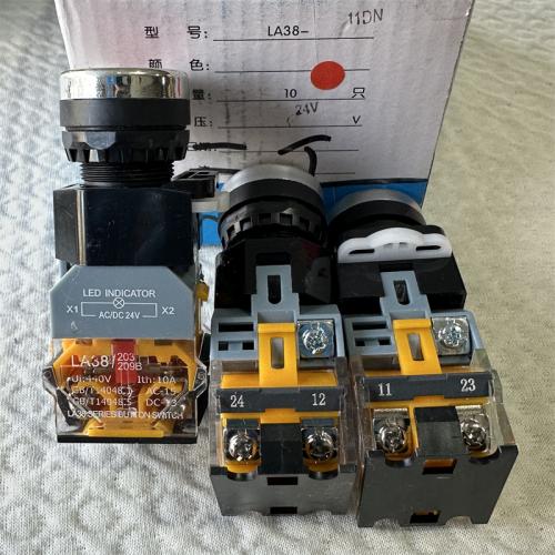 按钮开关LA38-11DN 24V 红