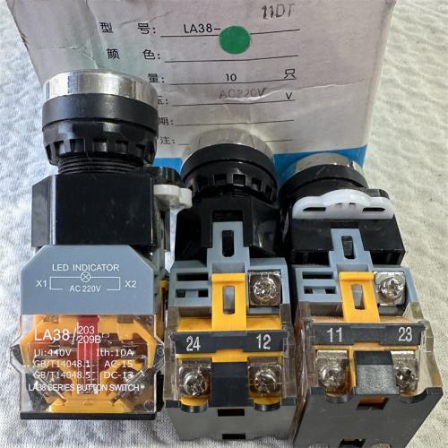 按钮开关LA38-11DT AC220V 绿