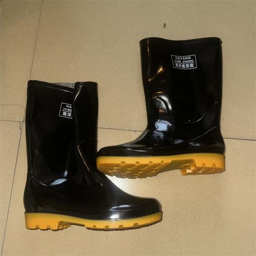 海洋鹿牌水鞋黑色中筒