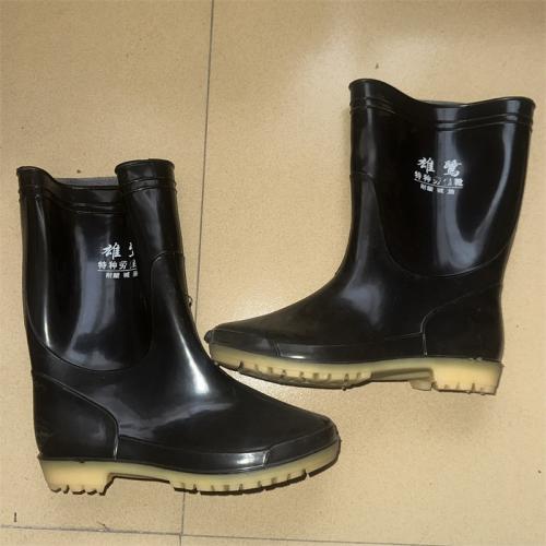 雄鹭牌水鞋黑色中筒