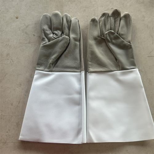 电焊手套白灰色牛皮长款