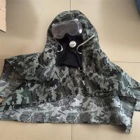 迷彩披肩帽戴眼镜