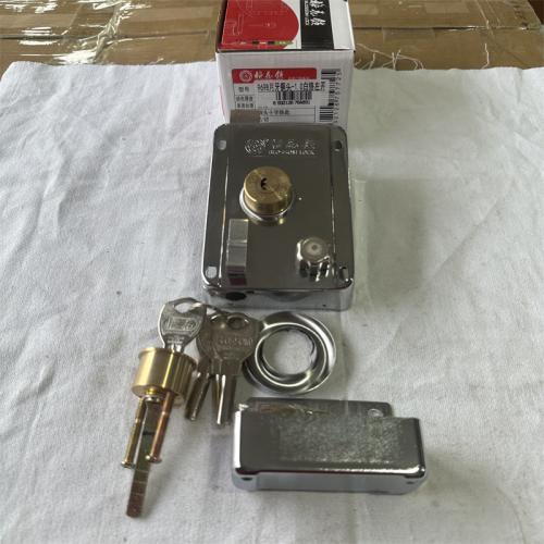 梅花锁9698月牙铜头-1.0白铬左开