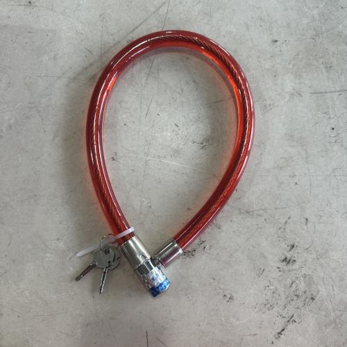 自行车锁钢丝锁红色小