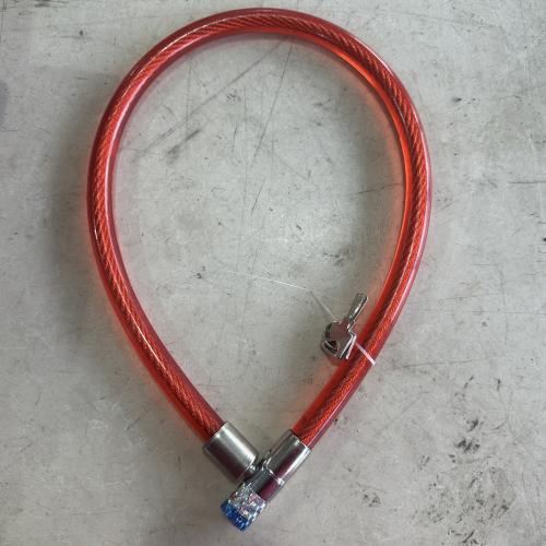 自行车锁钢丝锁红色大