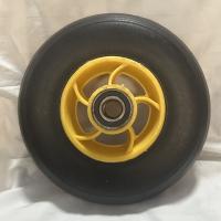 拉车轮黄圈光面橡胶轮22cm
